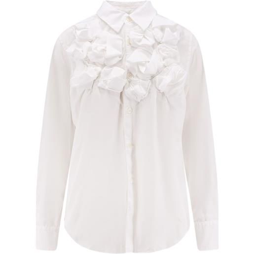 Comme Des Garçons Play camicia con ruches - bianco