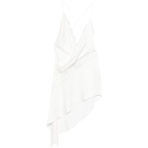 Alex Perry abito corto asimmetrico in pizzo - bianco