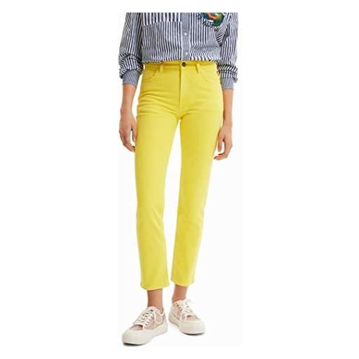 Desigual denim_octubre 8022 pantaloni casual, giallo, 42 donna