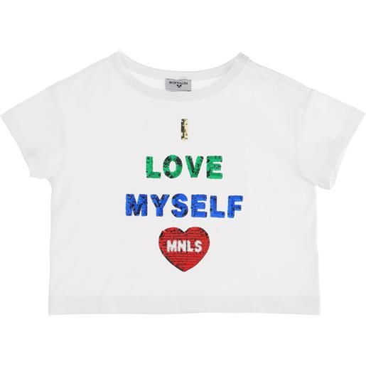 Monnalisa t-shirt cropped paillettes