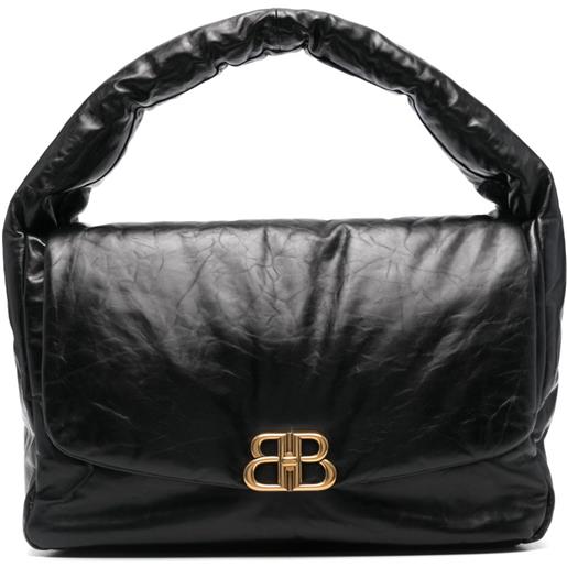 Balenciaga borsa a spalla monaco grande - nero