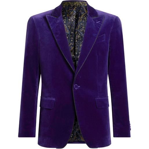 ETRO blazer monopetto con fodera a contrasto - viola