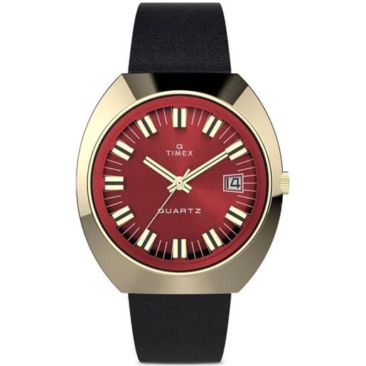 Rötting Orologio Da Uomo Al Quarzo – Cassa Argento 42mm, Quadrante Rosso Data, Cinturino In Pelle Nera