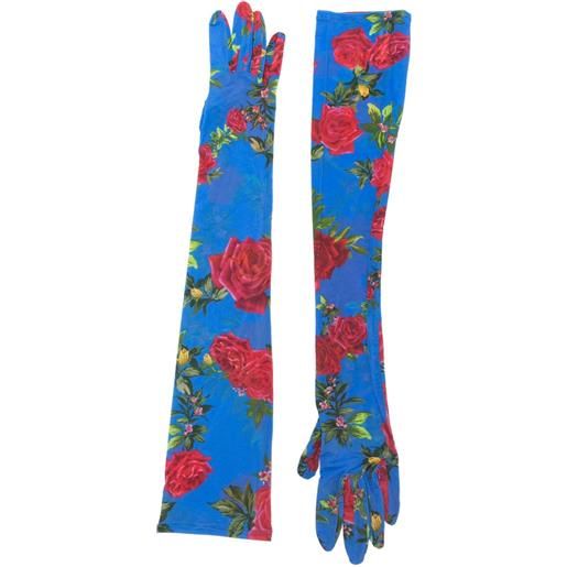 Magda Butrym guanti a fiori - blu