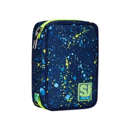SJ Gang style jam gang astuccio scuola speed pad, blu, portapenne mono scomparto con plance amovibili e penne, matite, colori, accessori zaino, elementari, medie, bambino