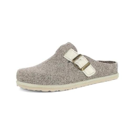 inblu pantofole donna ecofriends con fibbie, comode e sostenibili, tortora, 36 eu