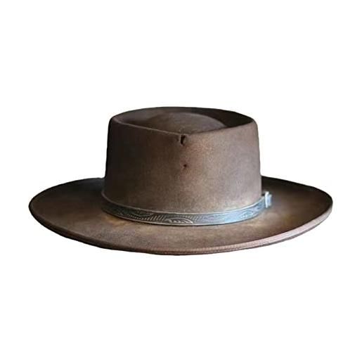 Generic cappello simmetrico cappello di lana donna uomo unisex cappello a vapore punk cappello a cilindro cappello a cilindro cappello decorativo alla moda cappello invernale da donna, marrone, taglia unica