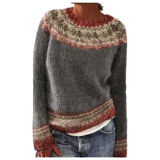 Generico maglia cashmere donna maglione natalizio donna oversize particolari tops lungo ciniglia maglie golf pesante taglie forti termico norvegesi sweater collo alto maglioncini abbigliamento 2#verde m