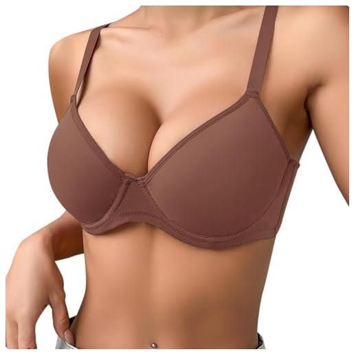 Generisch reggiseno da donna con ferretto push-up, tinta unita, comodo, traspirante, a tre file, con protezione del petto, super imbottito, adatto per seni piccoli, sexy, tinta unita, intimo bikini comodo