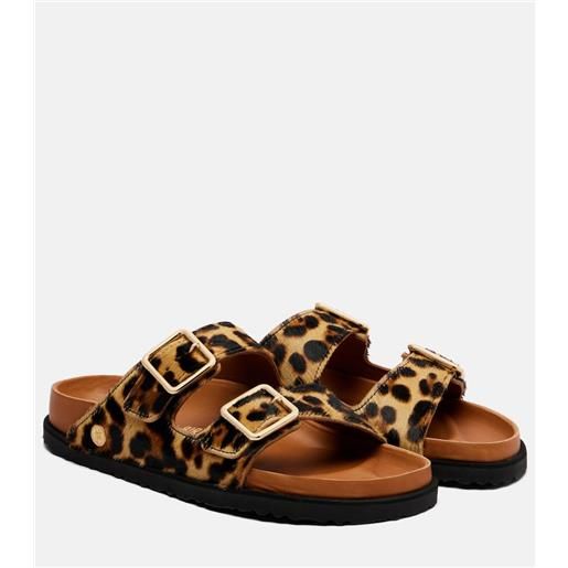 Birkenstock 1774 ciabatte arizona in cavallino con stampa leopardata