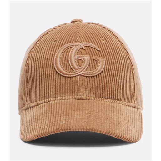 Gucci cappello da baseball in velluto di cotone gg