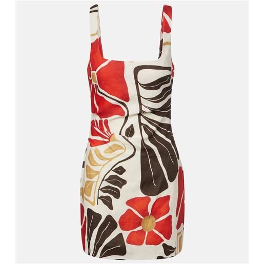 SIR abito corto julietta in lino con stampa floreale