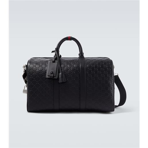 Gucci borsa da viaggio gg emblem medium in pelle