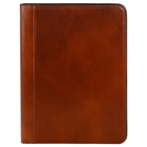 Time Resistance cartella portadocumenti a4 fatta a mano da esperti artigiani - portadocumenti in vera pelle con cerniera e tasche interne - cartellina di pelle da lavoro e ufficio - Time Resistance