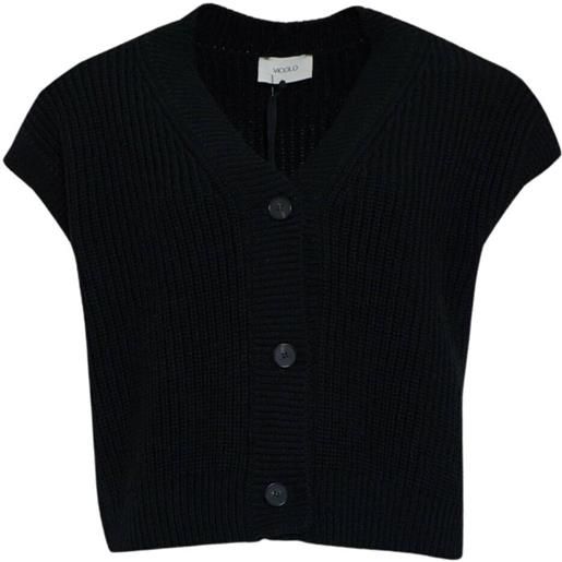 Vicolo gilet donna a costa inglese nero tu