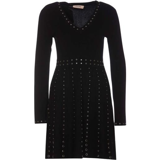 Twinset Milano twinset abito donna in viscosa con borchie nero s