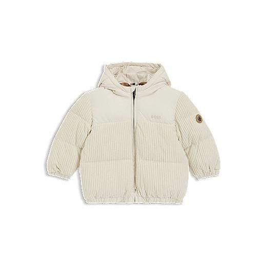 BOSS giubbotto imbottito per bambini con dettagli in velluto a coste, beige chiaro