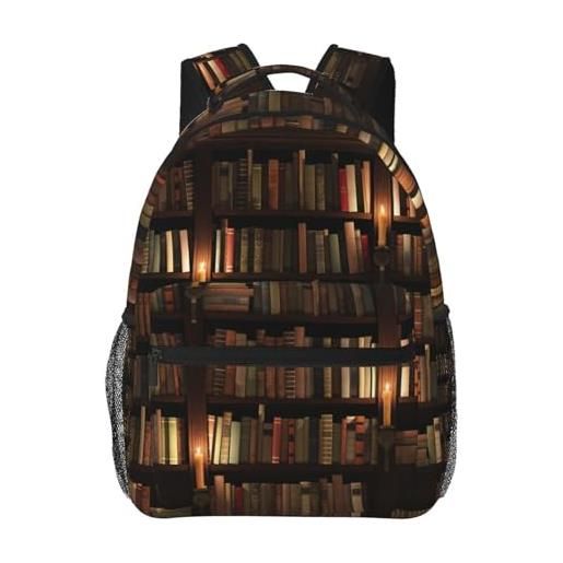 PRyLqKS zaino vintage con motivo a libro, borsa per computer portatile, per escursionismo, viaggi, per donne e uomini, libro-1, taglia unica