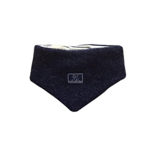 Pickapooh scaldacollo 100% lana merino baby boy girl sciarpa fazzoletto collo cotone pile inverno, blu scuro, 3-9 months