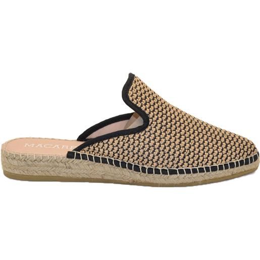 MACARENA ima25 espadrilles ciabatta rafia negro beige