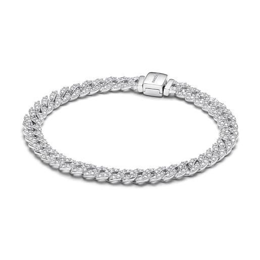 PANDORA timeless bracciale in argento sterling con pavé e zirconi cubici trasparenti, 18