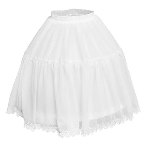 GALPADA 1pezzi sottogonna in tulle bianca sottogonna regolabile e bolle per gonna corta adatta per abiti da sposa e lolita