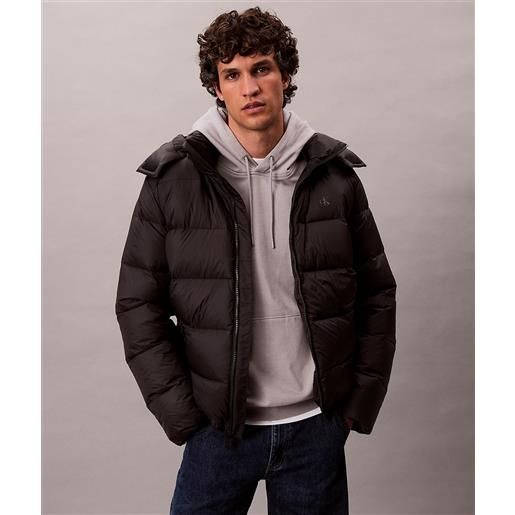 Calvin klein jeans piumino imbottito con cappuccio nero uomo
