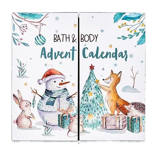 Accentra calendario dell'avvento cura 2025 per bambini, per ragazze con 24 prodotti per la cura - beauty con lozione per il corpo, bombe da bagno, gel doccia, shampoo, crema mani e molto altro
