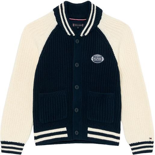 TOMMY HILFIGER bomber cardigan colour block bambino