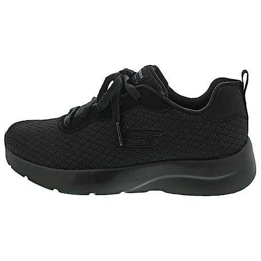 Skechers dynamight 2.0-eye to eye, sneaker donna, black mesh durabuck trim, 36 eu