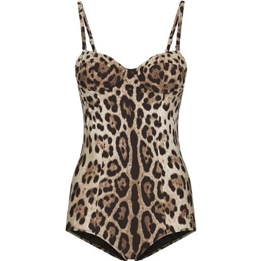 Dolce & Gabbana costume da bagno leopardato - toni neutri
