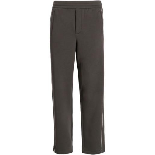Emporio Armani pantaloni sportivi con righe laterali - verde