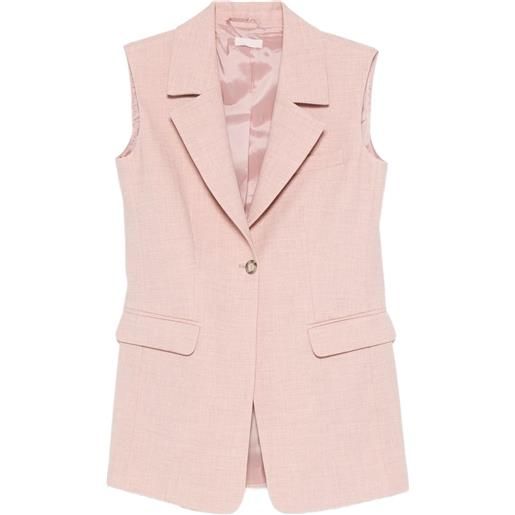 LIU JO gilet monopetto in seta - rosa