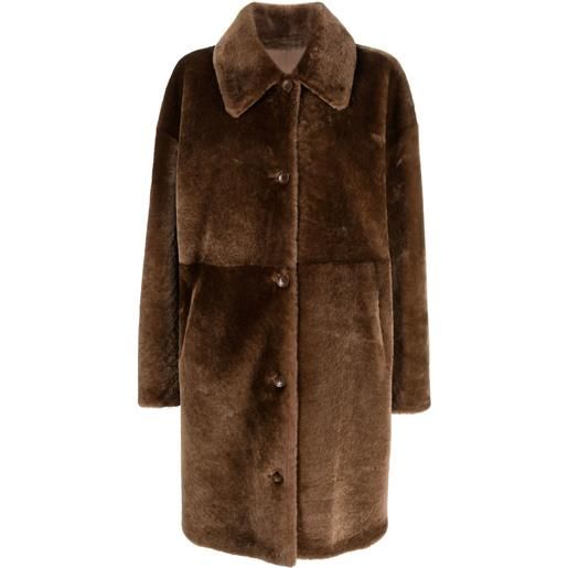 Liska cappotto in shearling monopetto - marrone