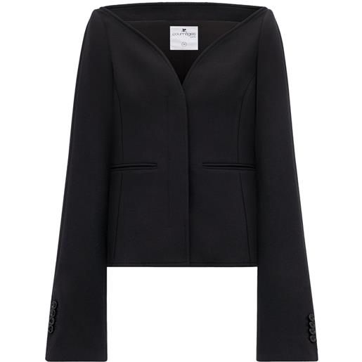 Courrèges blazer ellipse heritage senza colletto - nero