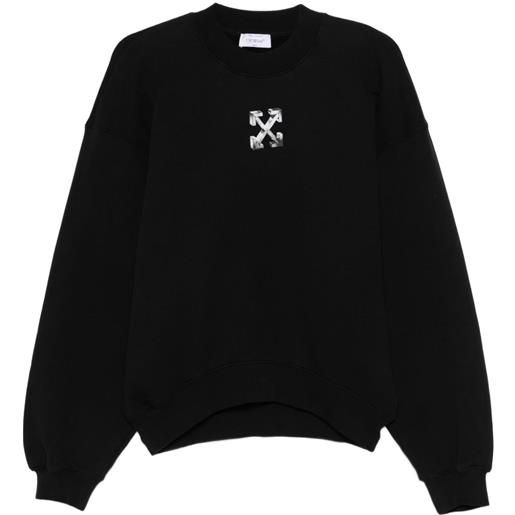 Off-White felpa con stampa logo - nero