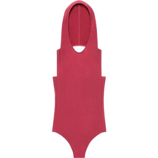 Courrèges body illusion con cappuccio - rosso
