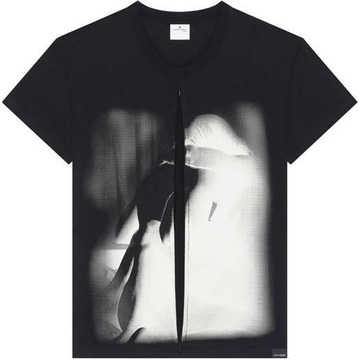 Courrèges t-shirt lovers con zip - nero