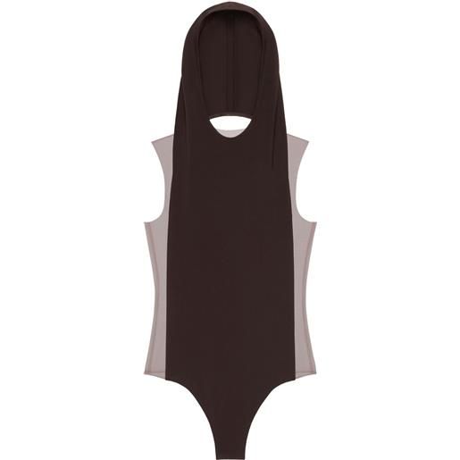 Courrèges body illusion con cappuccio - marrone