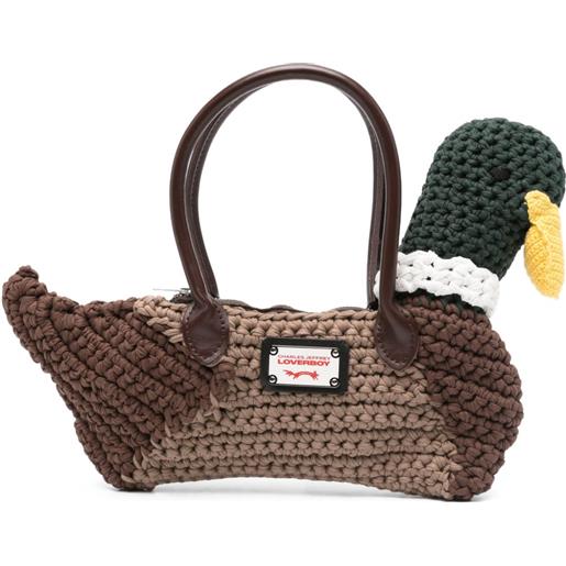 Charles Jeffrey Loverboy borsa tote duck - marrone