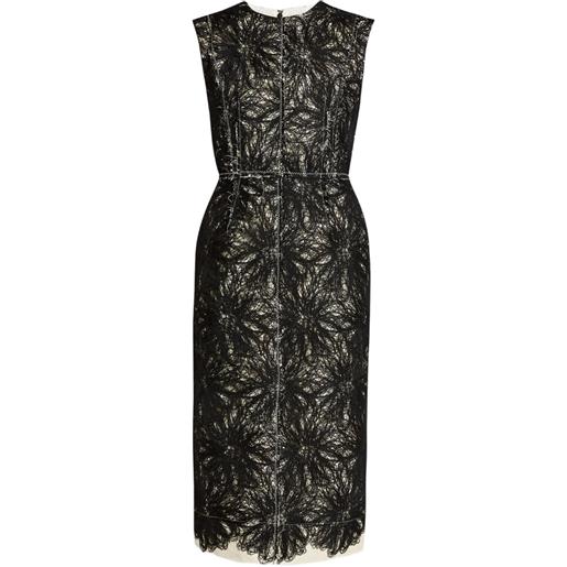 ERDEM abito smanicato con finiture in pizzo - nero