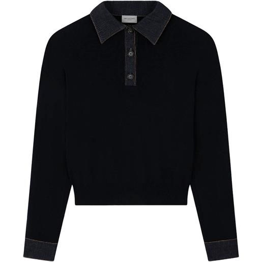 Paul & Shark maglione con colletto denim - blu