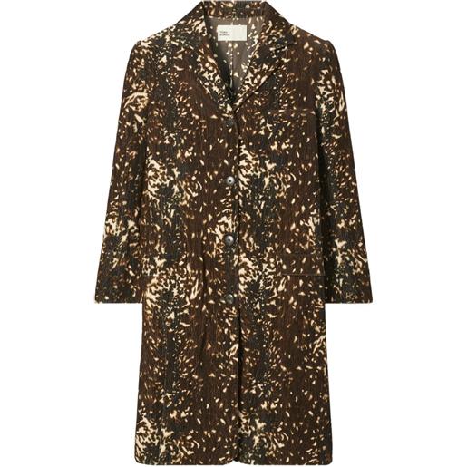 Tory Burch cappotto in velluto - marrone