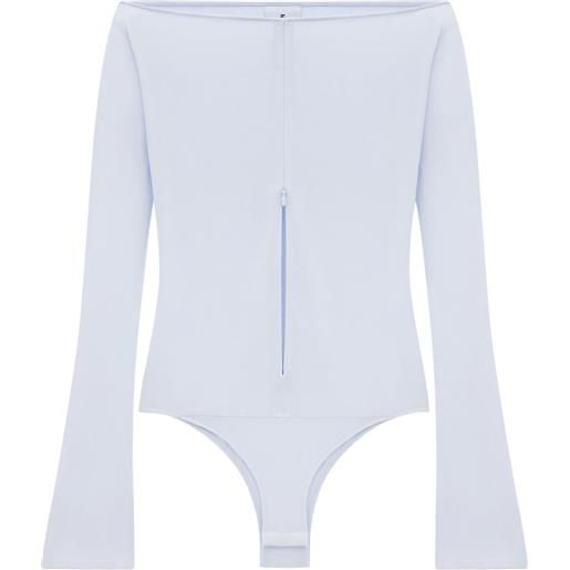 Courrèges body con spalle scoperte - grigio