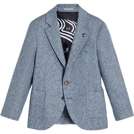 Brunello Cucinelli Kids blazer a quadri - blu