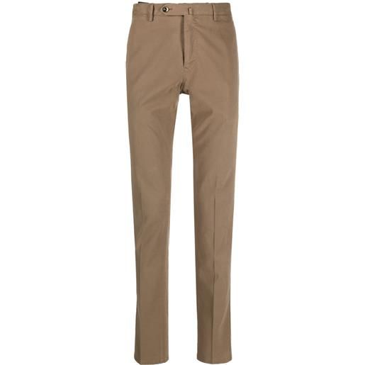 PT Torino chino slim a vita media - marrone