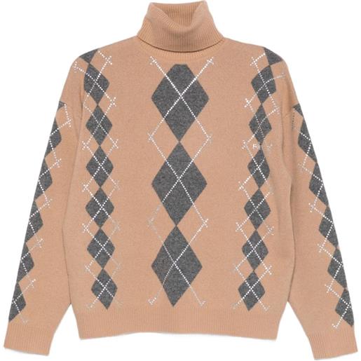 Retrofete maglione alberte a rombi - toni neutri