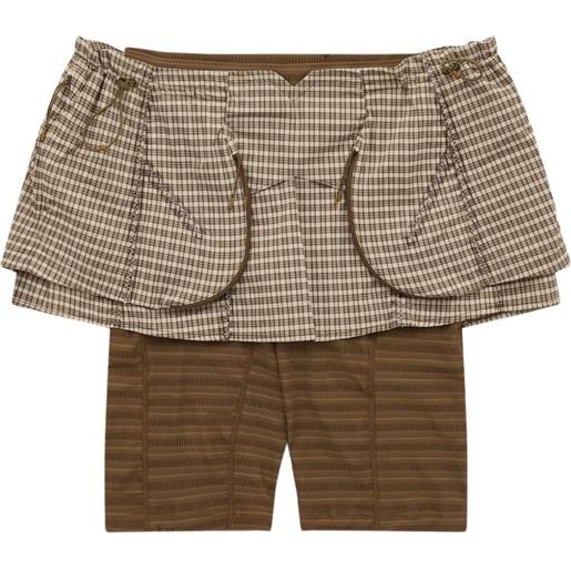 Nike x knwls minigonna a quadri - toni neutri