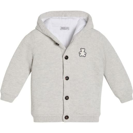 Brunello Cucinelli Kids cardigan con motivo bernie - grigio