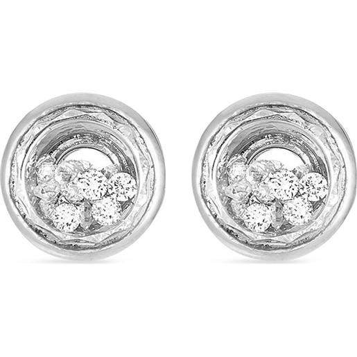 Carissima Orecchini a cerchio a 1,5 mm in oro bianco 9 ct, 13 mm